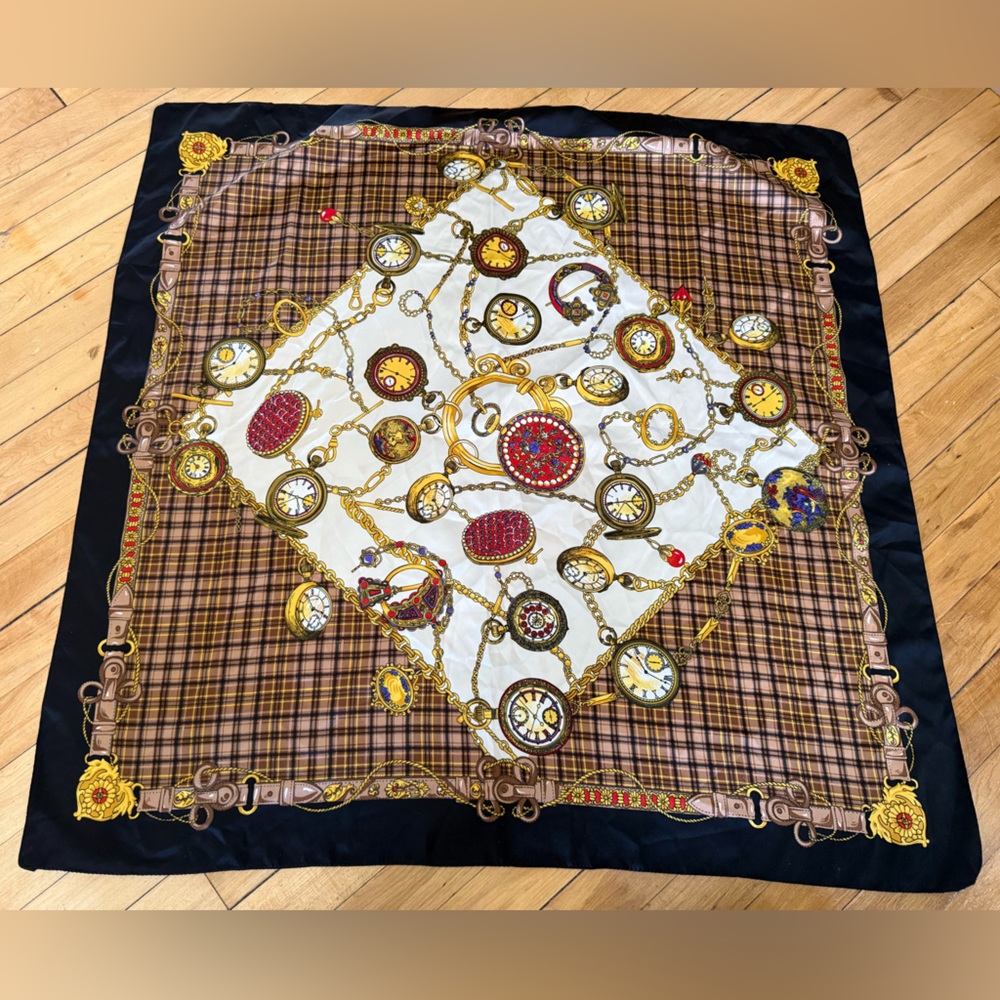 Pocket watch‎ all over print equestrian scarf